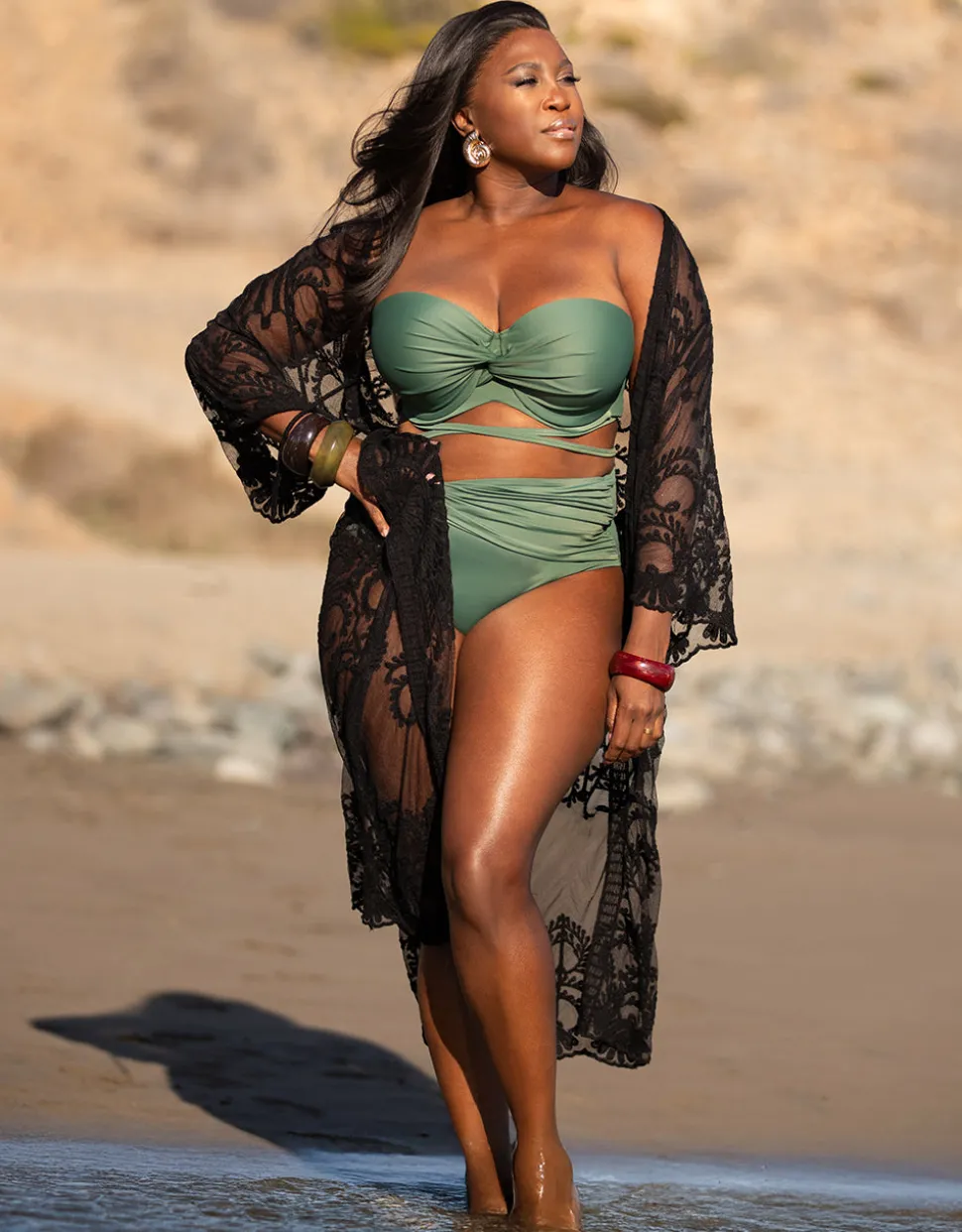 Beach-Kimono Mambo long black