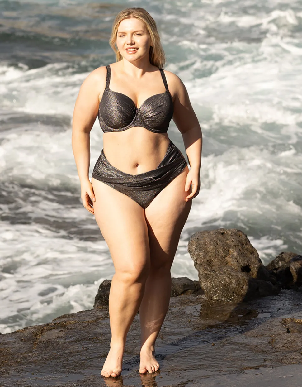 Bikini-High-Panty Valencia Glam silver