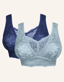 Bralette-Set 2x Eliana bluegrey/marine