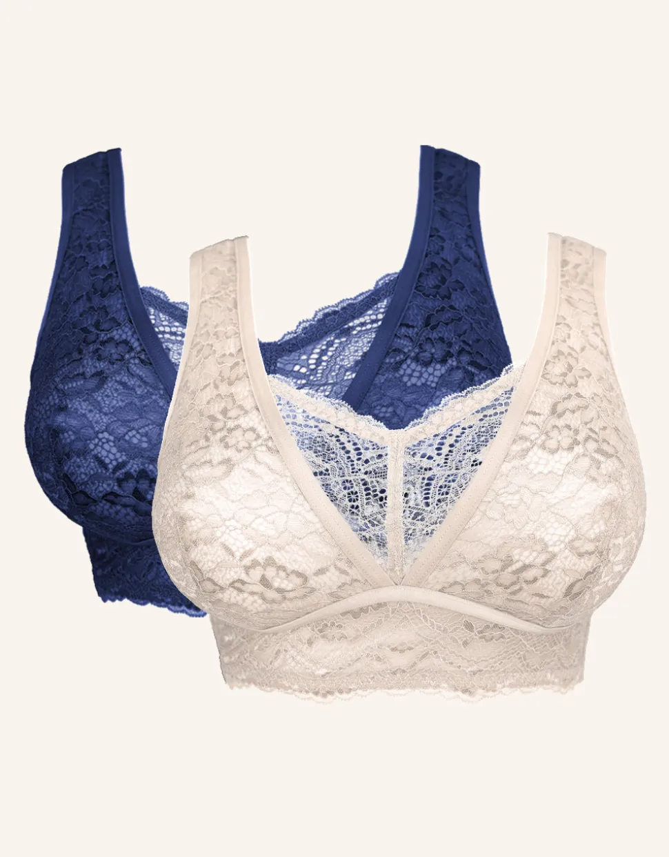 Bralette-Set 2x Eliana marine/pale