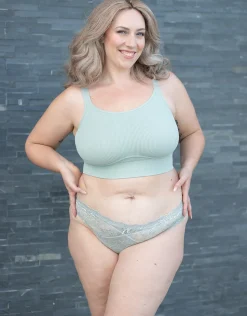Brazilian-Slip Eliana Satin sagegrey