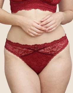 Brazilian-Slip Eliana Velvet burgundy