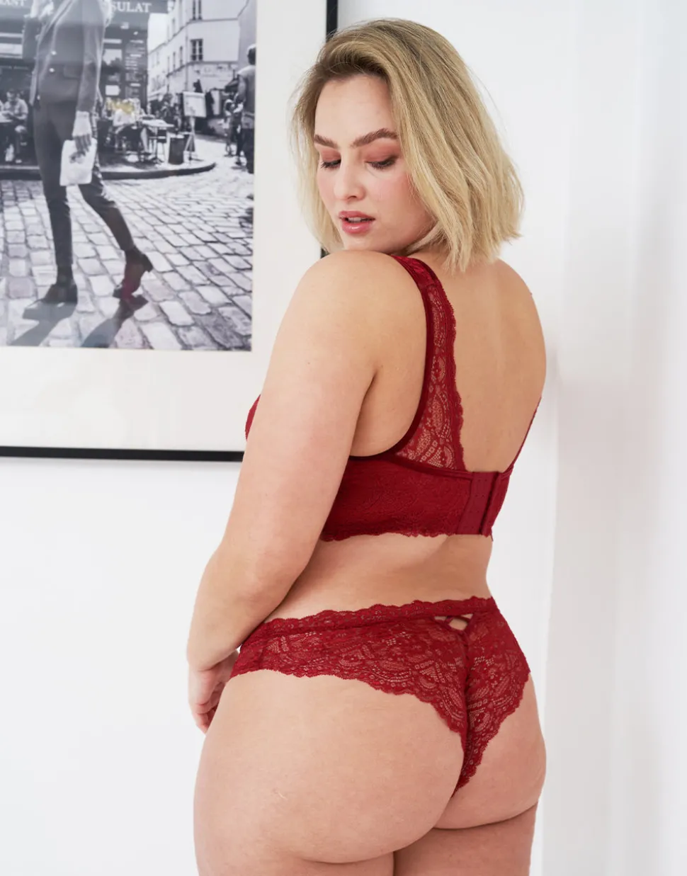 Brazilian-Slip Eliana Velvet burgundy