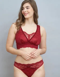 Brazilian-Slip Eliana Velvet burgundy