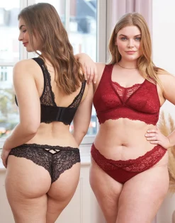 Brazilian-Slip Eliana Velvet burgundy