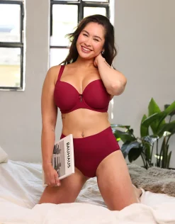 High-Panty Cozy Basic bordeaux