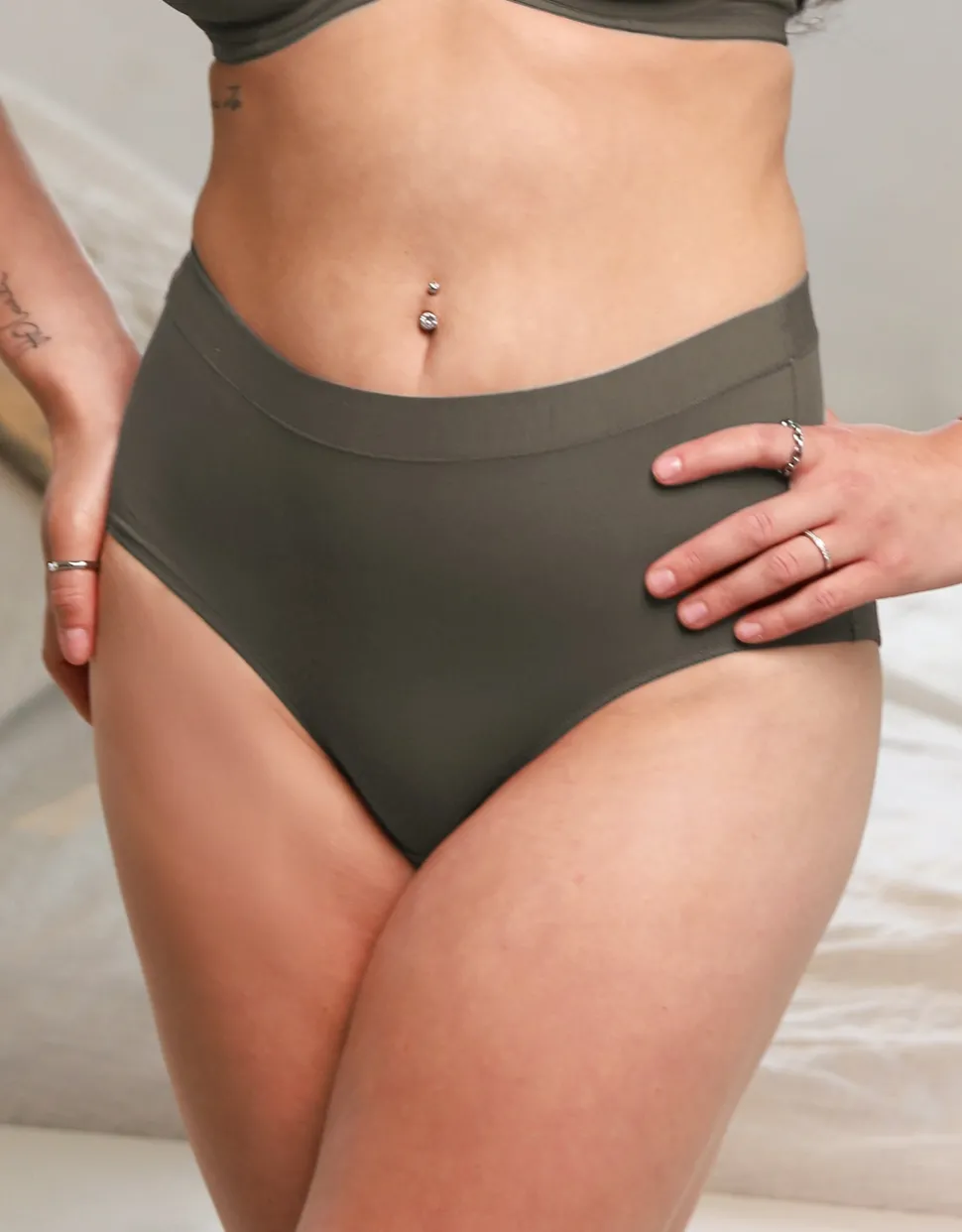 High-Panty Cozy Basic olive