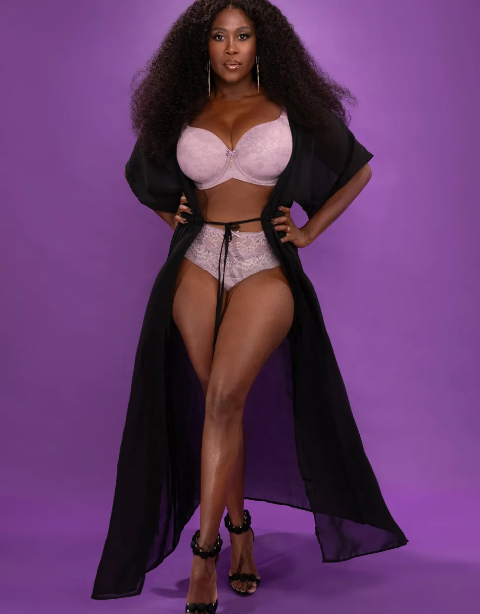 High-Panty Lace Basic violetgrey