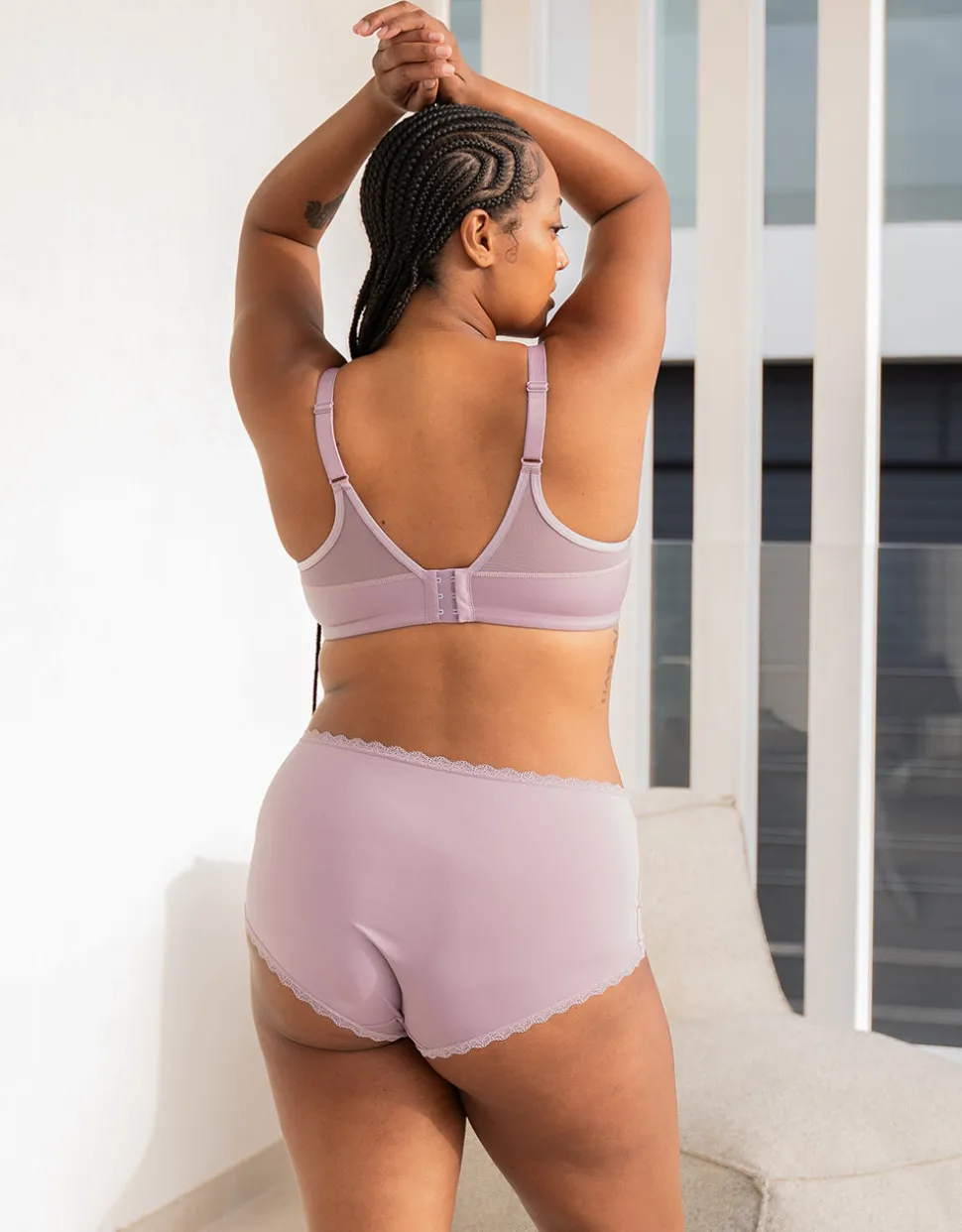 High-Panty-Set 2x Basic violetgrey