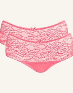 High-Panty-Set 2x Lace Basic flamingo