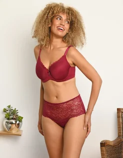 High-Panty-Set 2x Lace Basic bordeaux