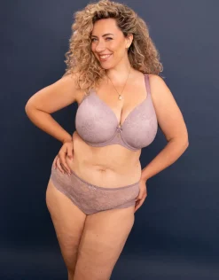 High-Panty-Set 2x Lace Basic violetgrey