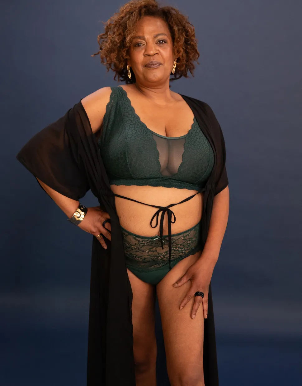High-Panty-Set 2x Lace Basic forest