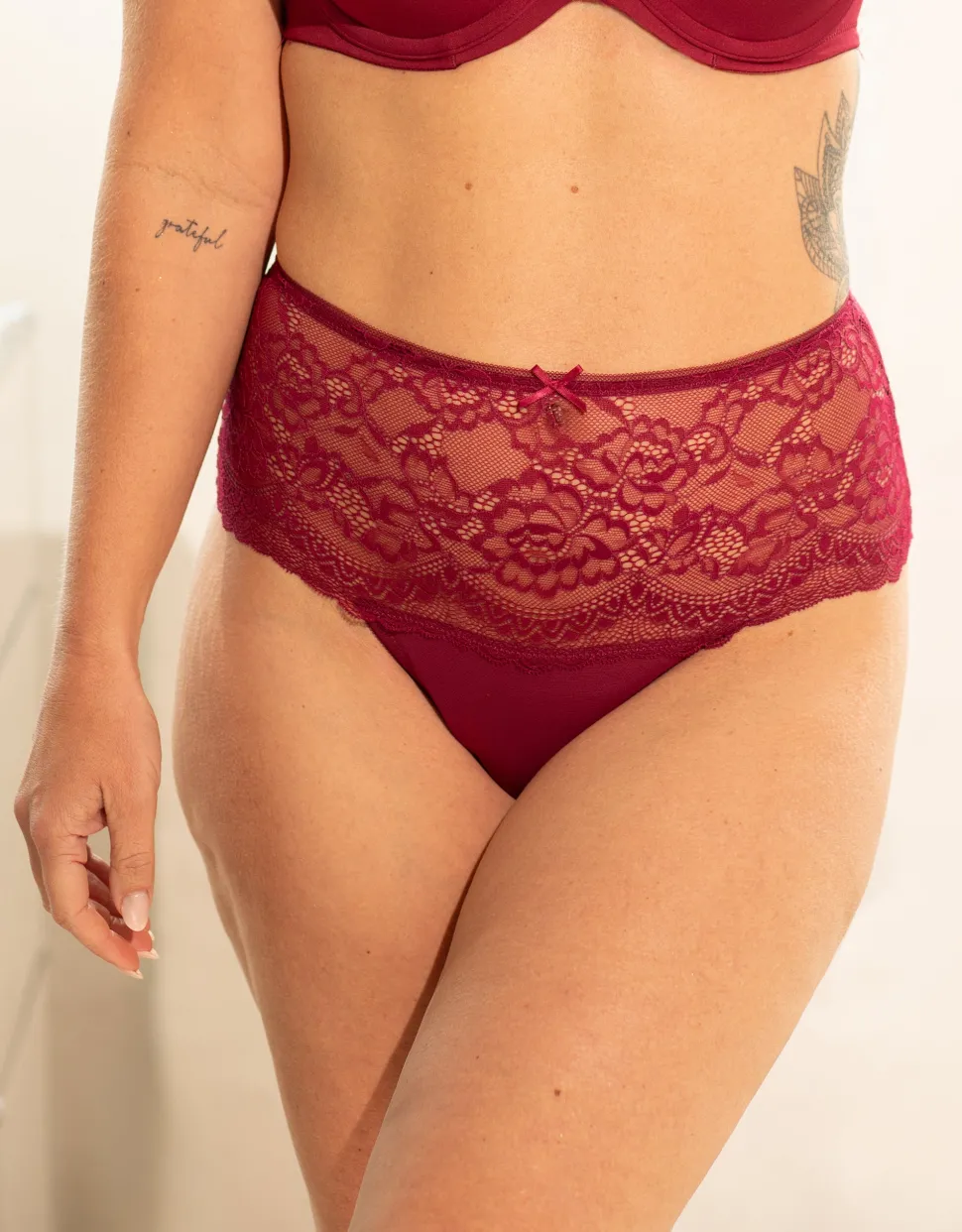 High-String-Set 2x Lace Basic bordeaux