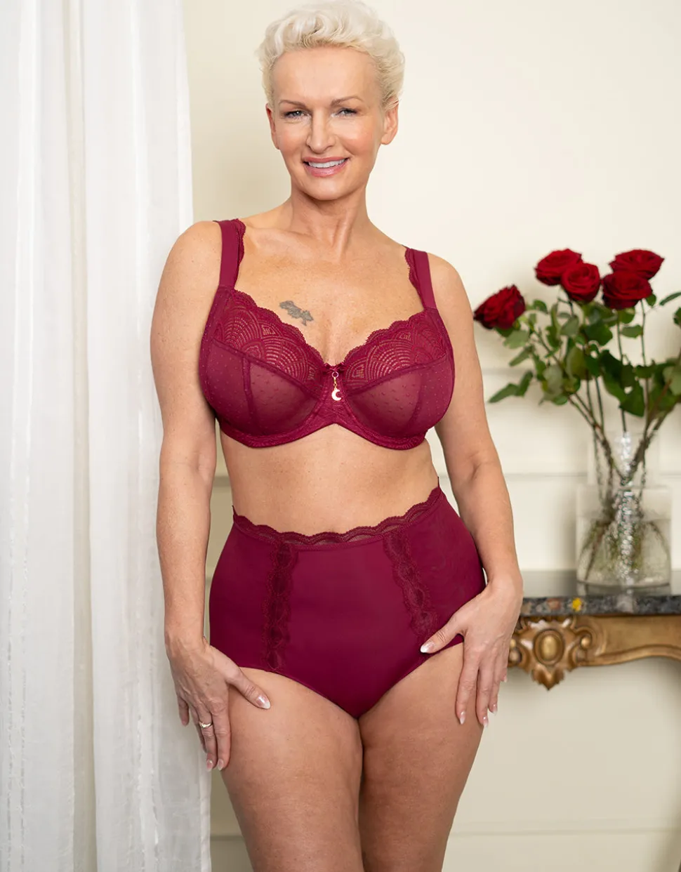 High-Waist-Panty Clara bordeaux