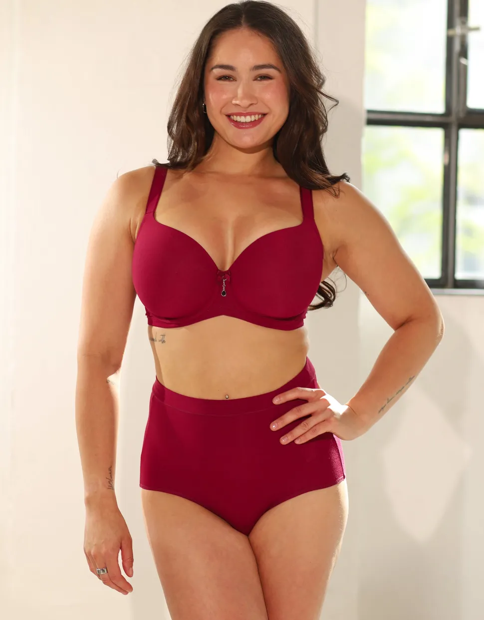 High-Waist-Panty Cozy Basic bordeaux