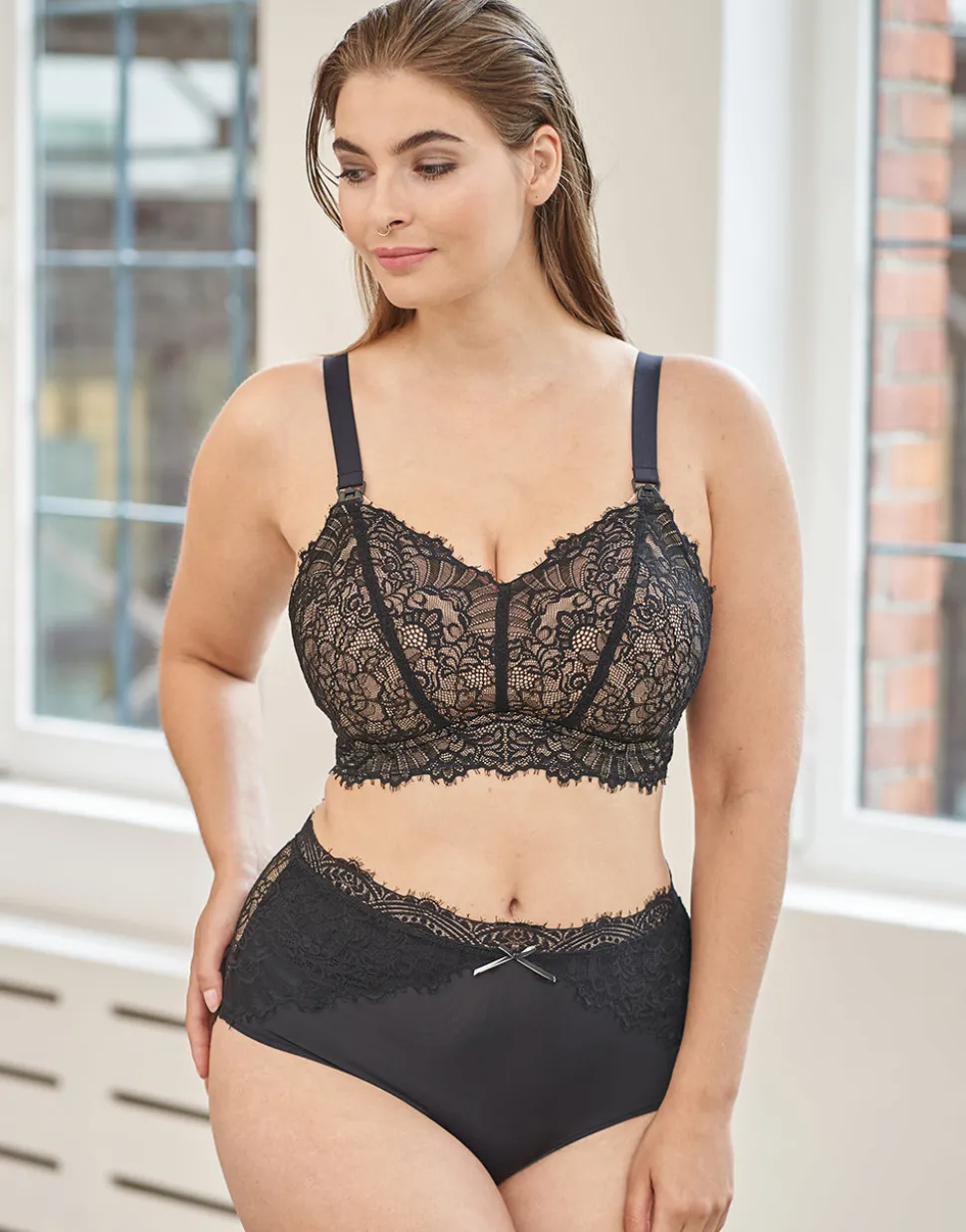 High-Waist-Panty Sophia black/beige
