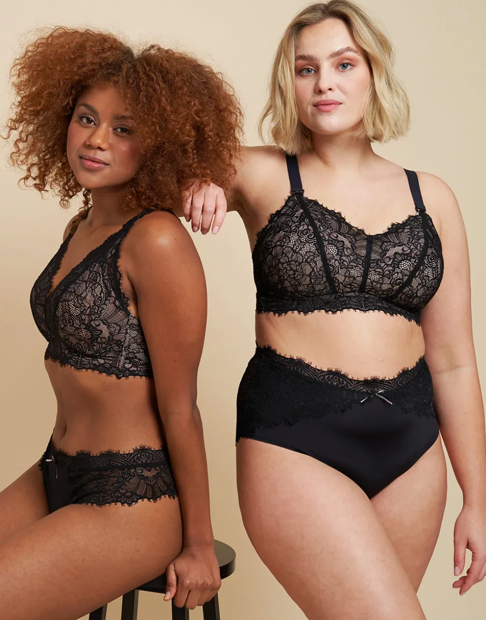 High-Waist-Panty Sophia black/beige