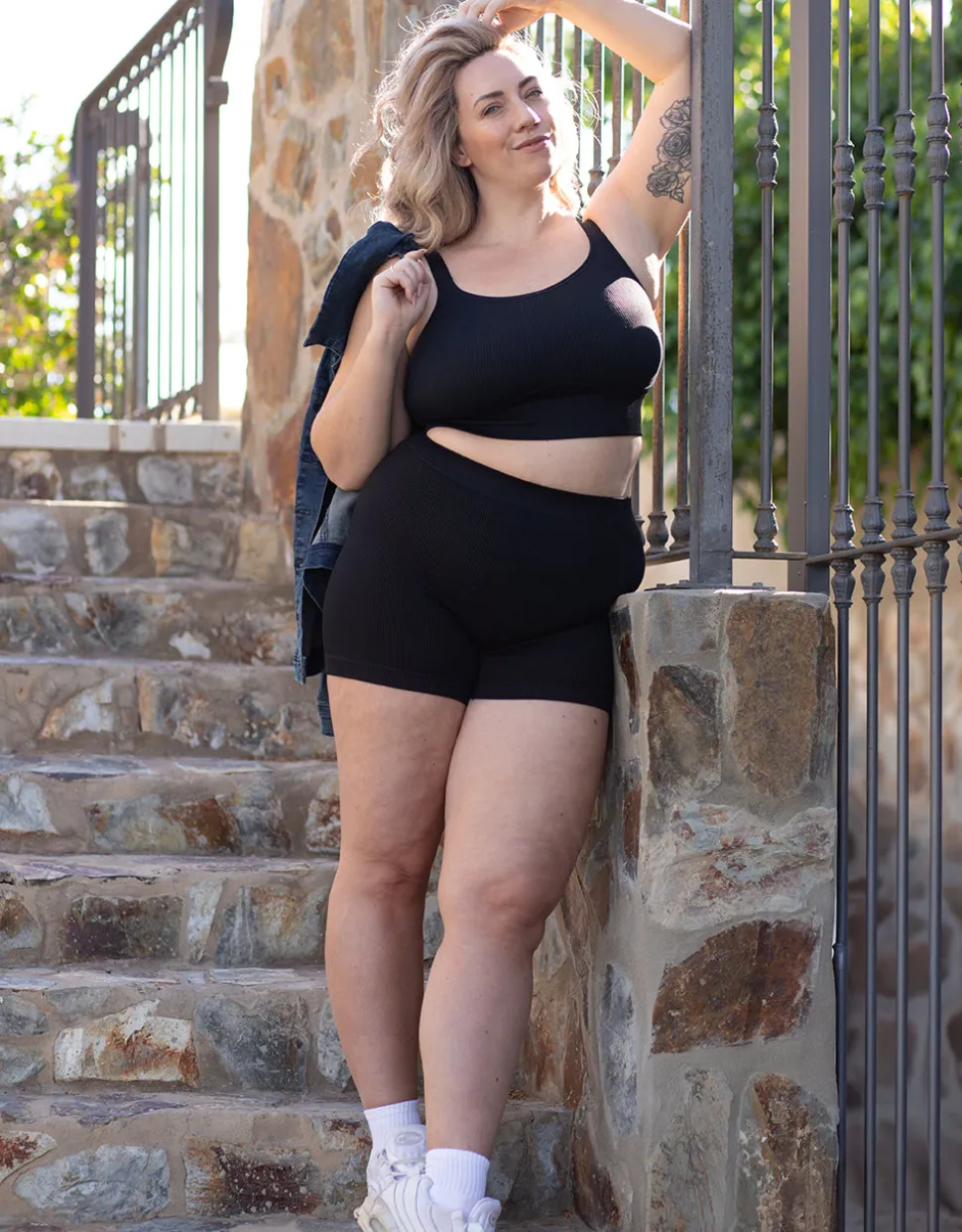 High-Waist-Shorts-Set 2x Freeda black