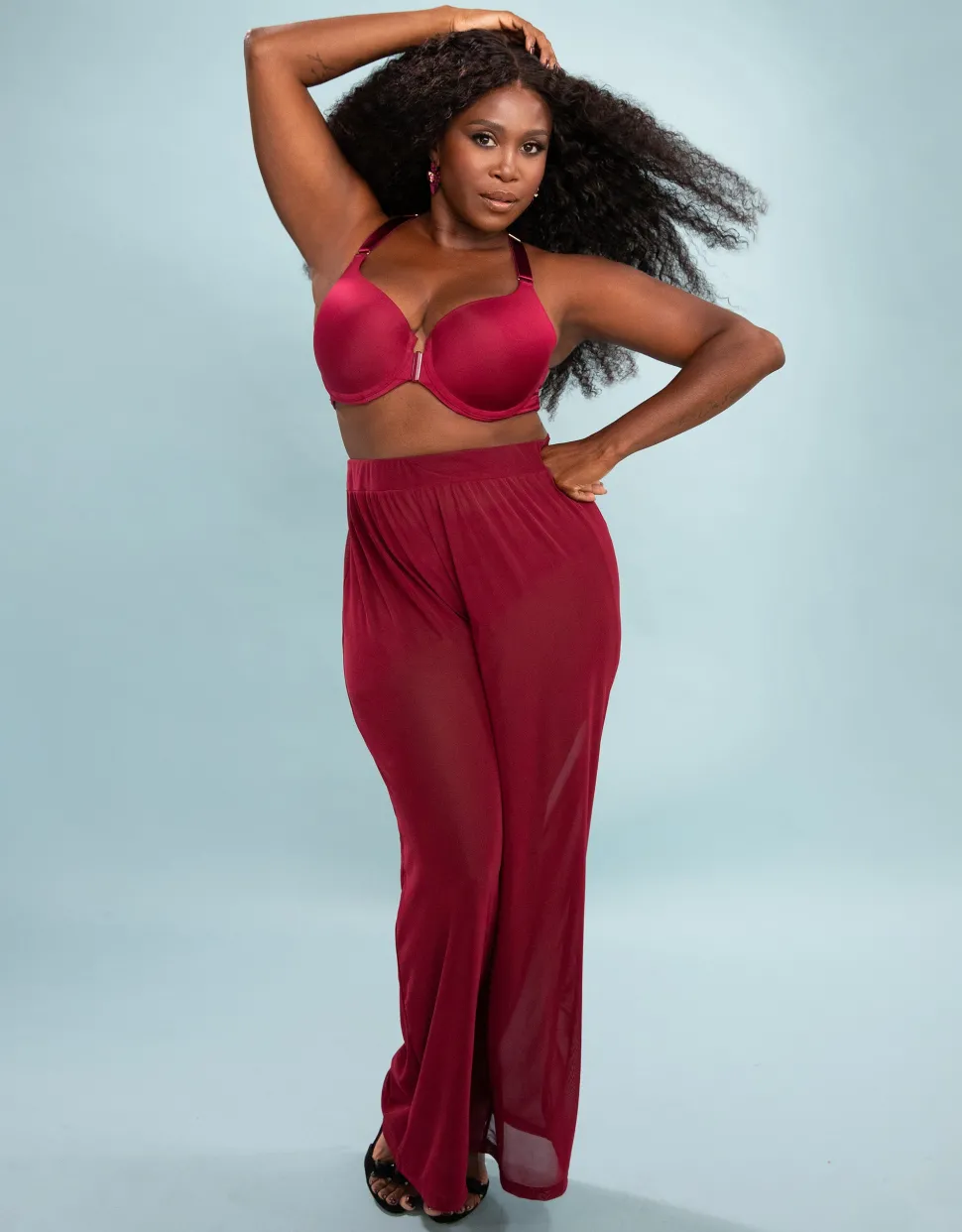 Hose Sheer transparent bordeaux