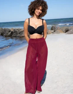 Hose Sheer transparent bordeaux