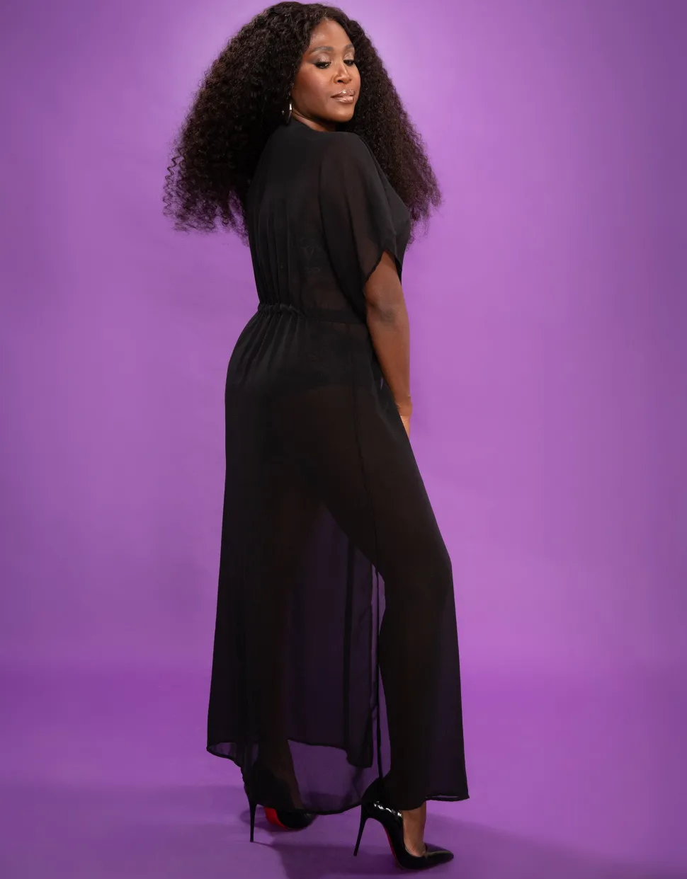 Kleid Sheer transparent black