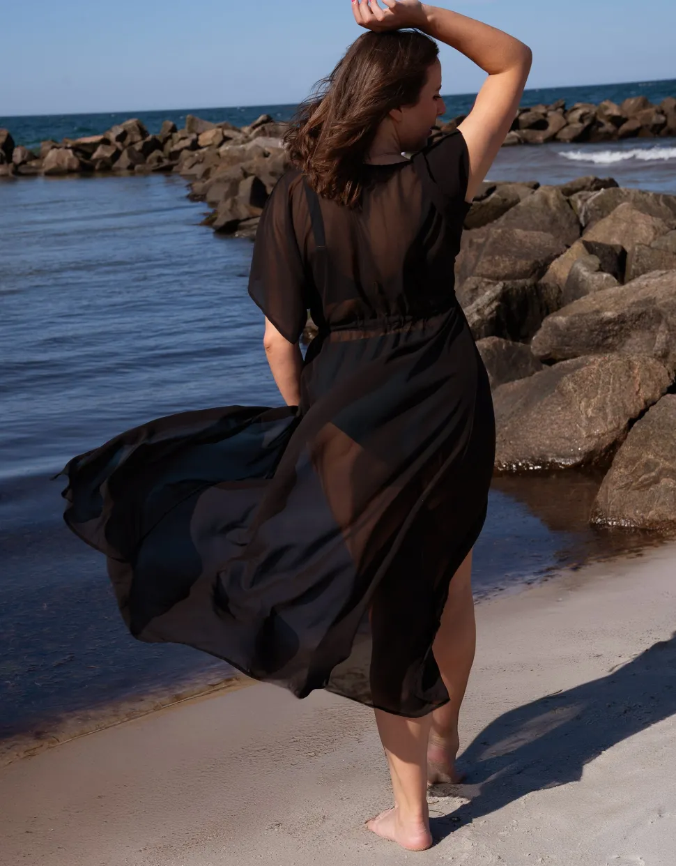 Kleid Sheer transparent black