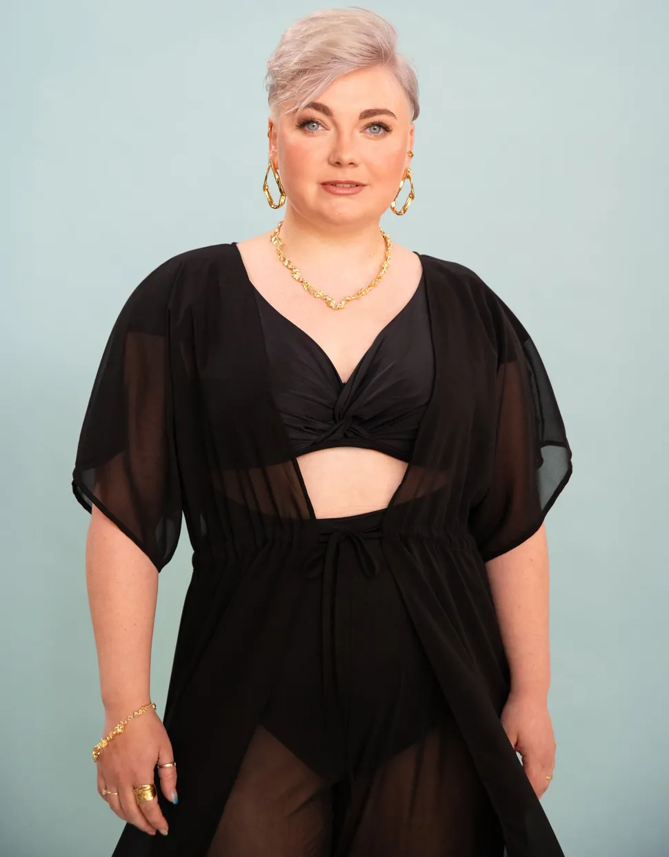 Kleid Sheer transparent black