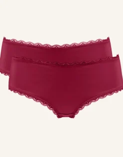 Panty-Set 2x Basic bordeaux