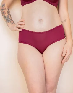 Panty-Set 2x Basic bordeaux