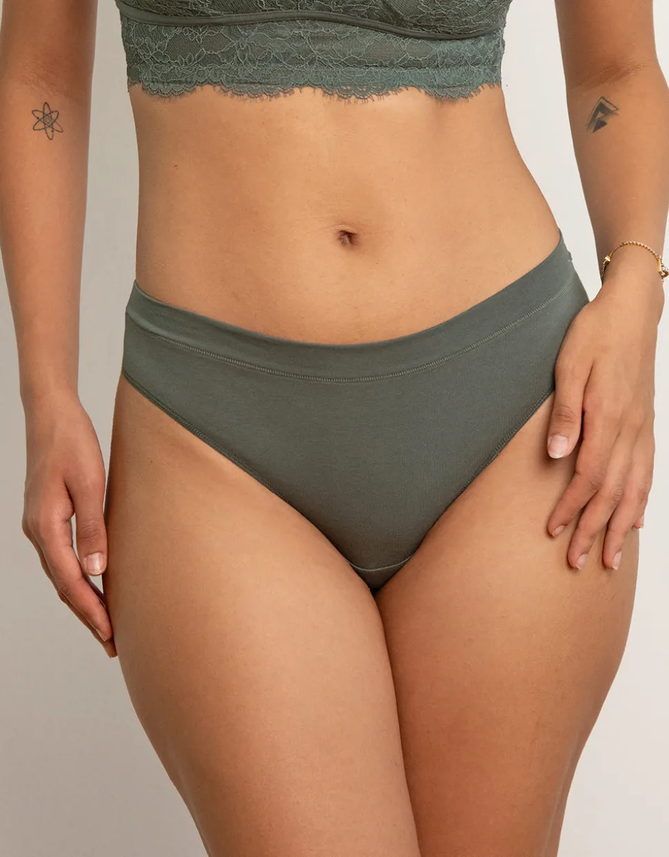 String-Set 2x Cotton Basic olive