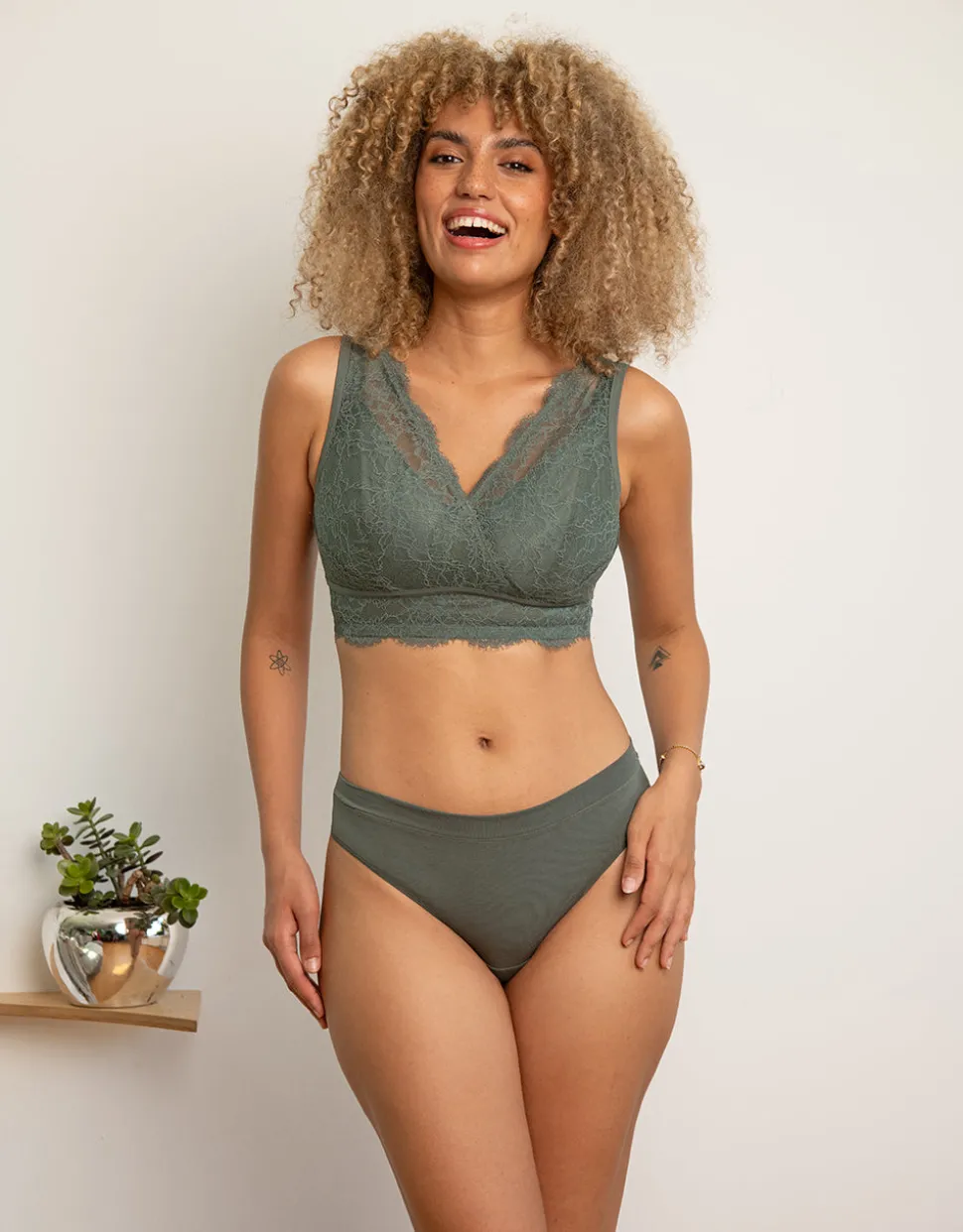 String-Set 2x Cotton Basic olive