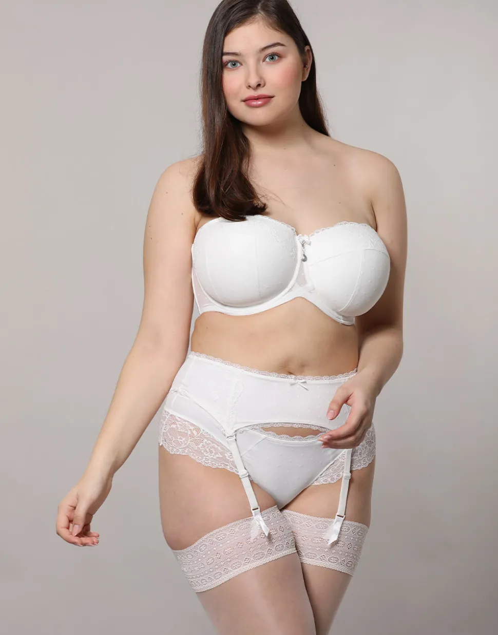 Strumpfhalter Diamond ivory
