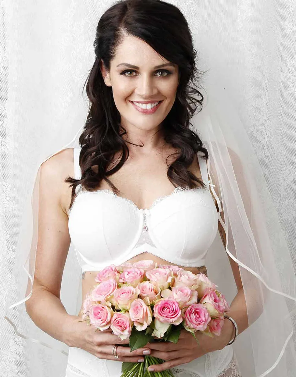 Strumpfhalter Diamond ivory