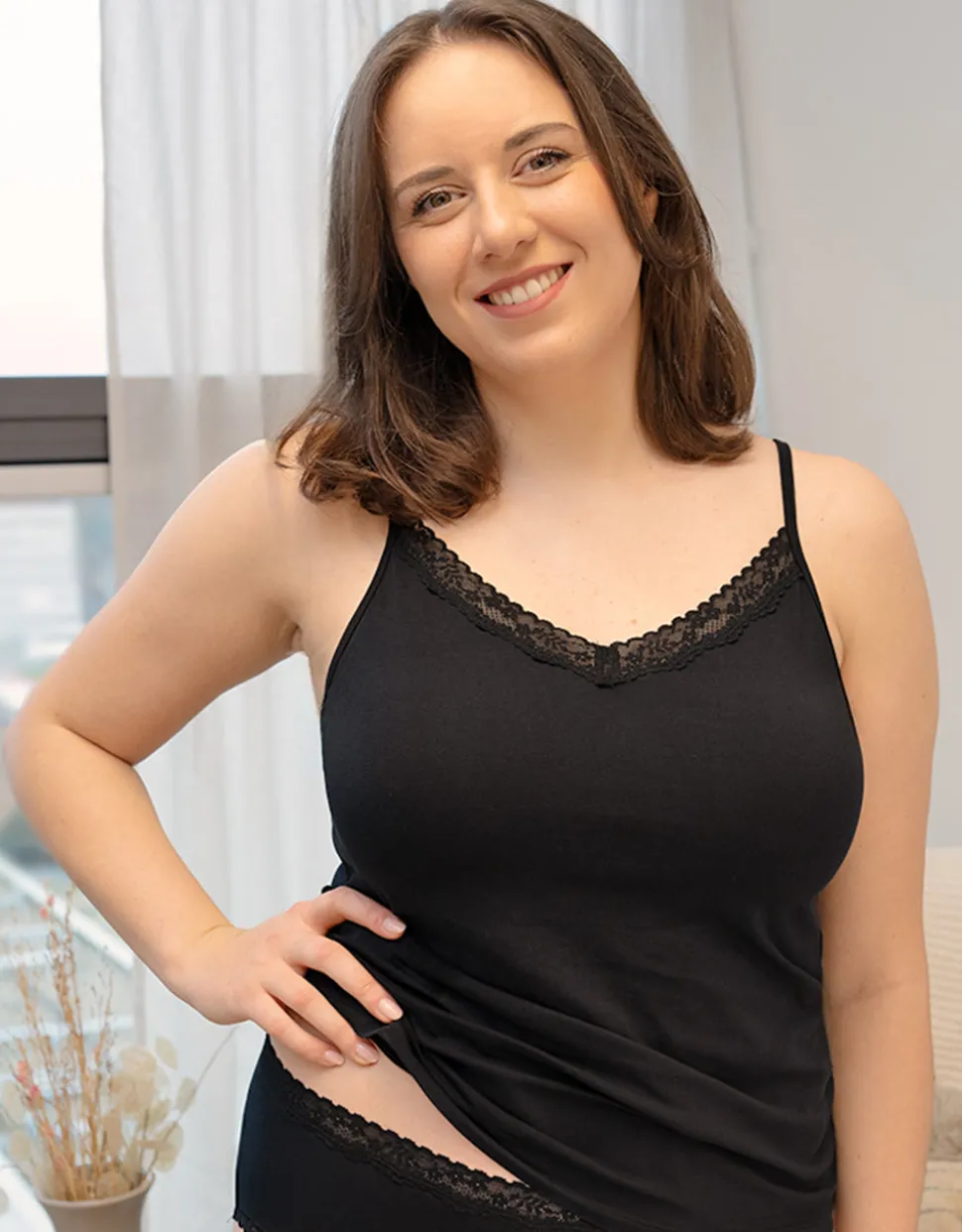 Top Cotton-Lace black