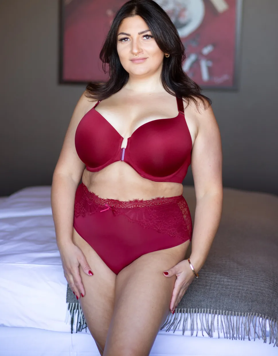 Vorderverschluss-BH Pure Luxe bordeaux